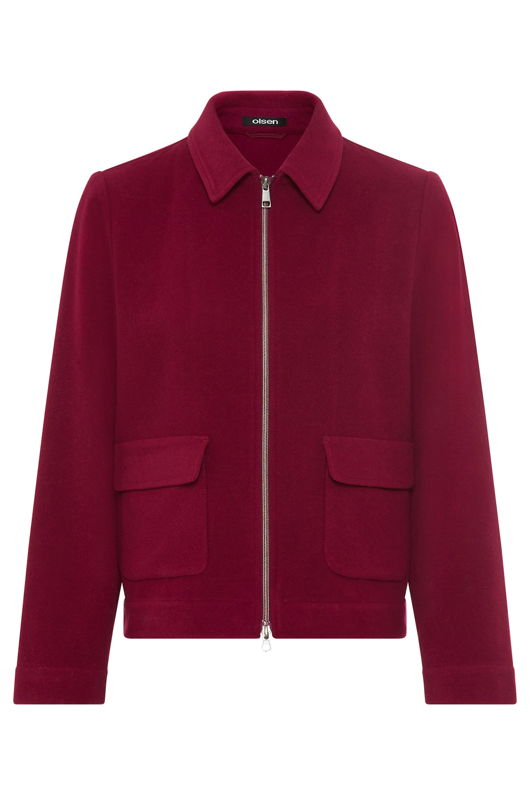 Olsen 15001650 Boysenberry Pink Collared Knit Jacket