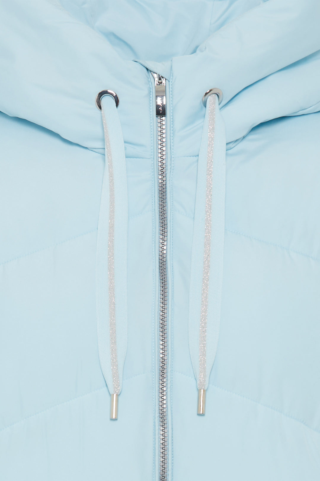 Olsen 15101435 Satin Blue Padded Longline Cloud Coat