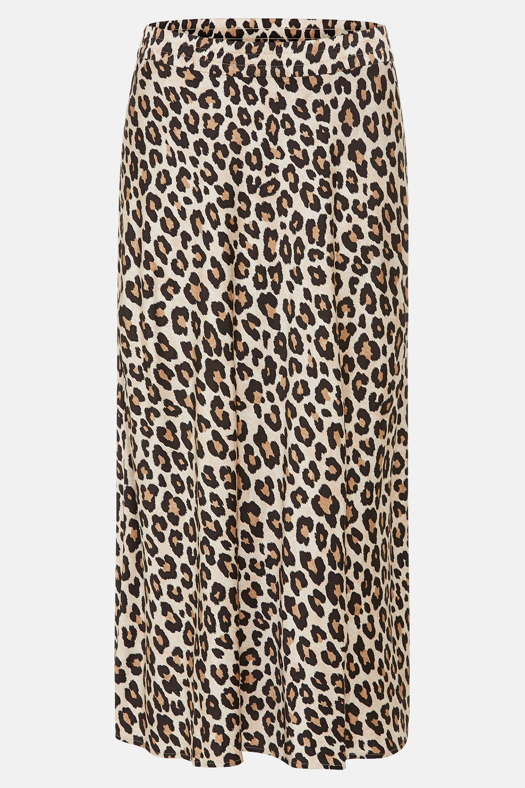 Leopard print skirt on a light gray background