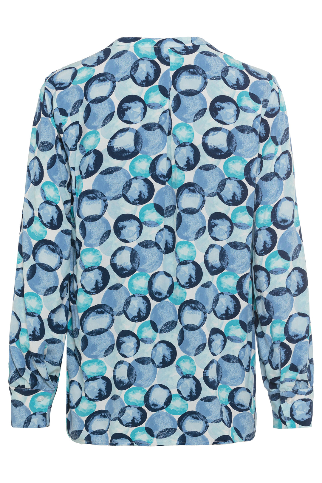 Olsen Blouse Pastel Mint Blue Circle Print 12001948 40189 - Experience Boutique