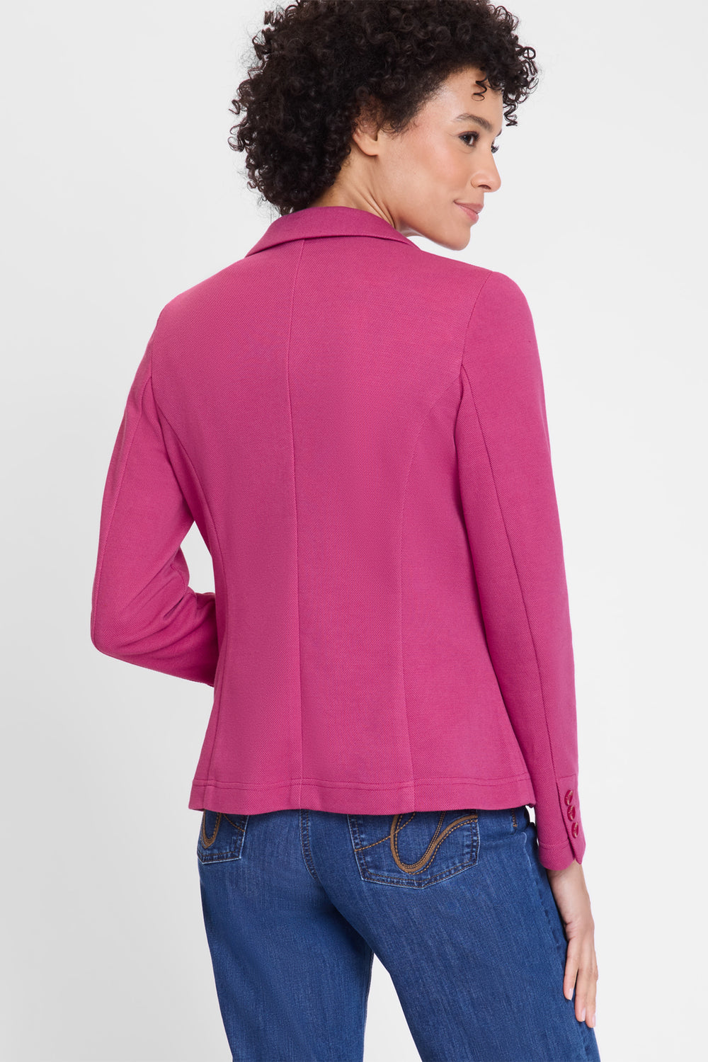 Olsen Boysenberry Pink Stretch Jersey Blazer Jacket 15001367 70077 - Experience Boutique