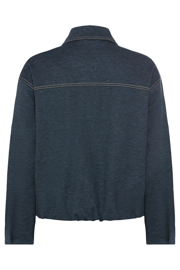 Olsen Dark Denim Effect Shirt Collar Jacket 15001620 40290 - Experience Boutique