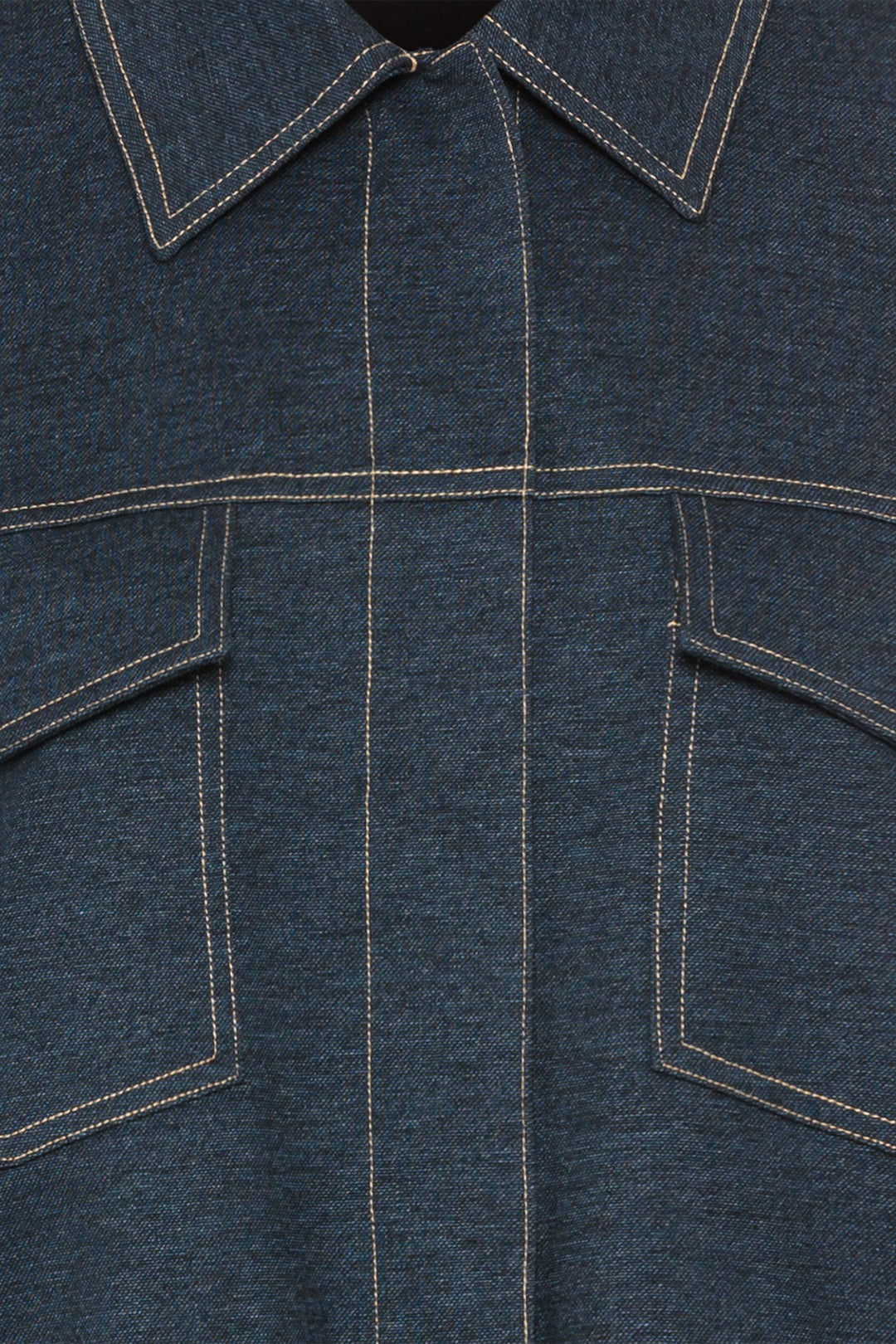 Olsen Dark Denim Effect Shirt Collar Jacket 15001620 40290 - Experience Boutique