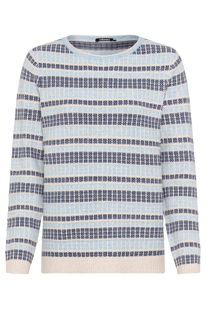 Olsen Jumper Light Blue Melange 11004531 41027 - Experience Boutique