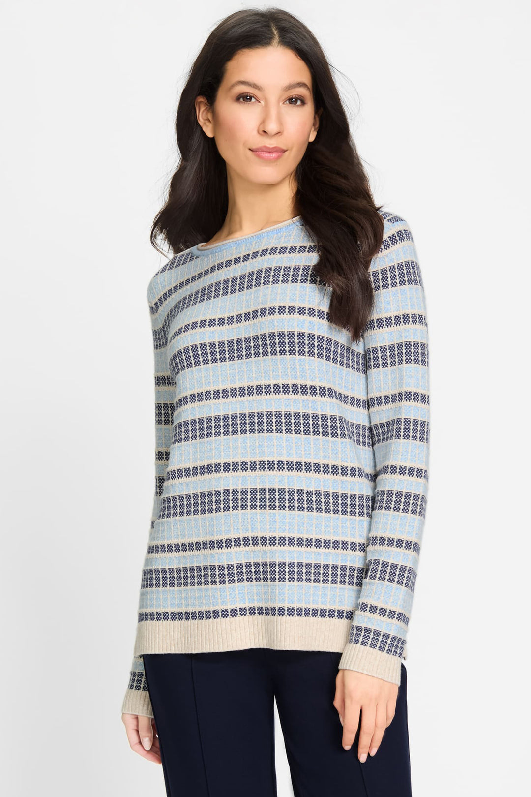 Olsen Jumper Light Blue Melange 11004531 41027 - Experience Boutique