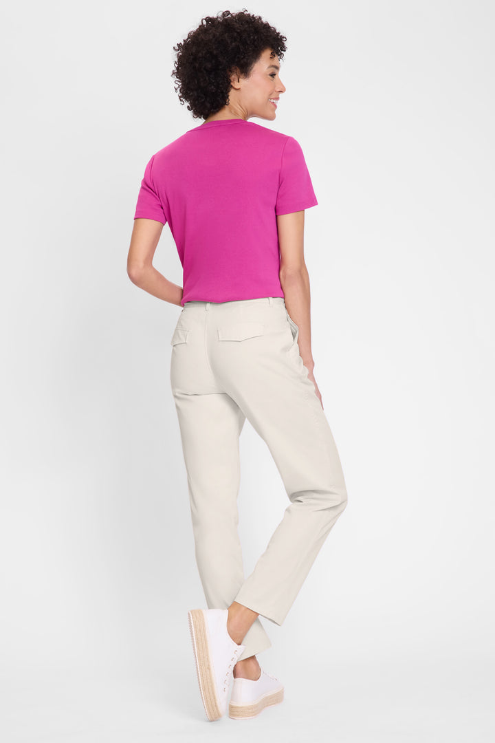 Olsen Lisa Caffe Latte Beige Straight Fit Cropped Trousers 14002438 - Experience Boutique