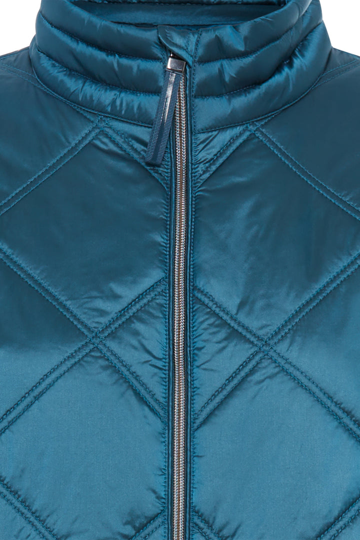 Olsen Midnight Teal Quilted Short Jacket Coat 15101433 40294 - Experience Boutique