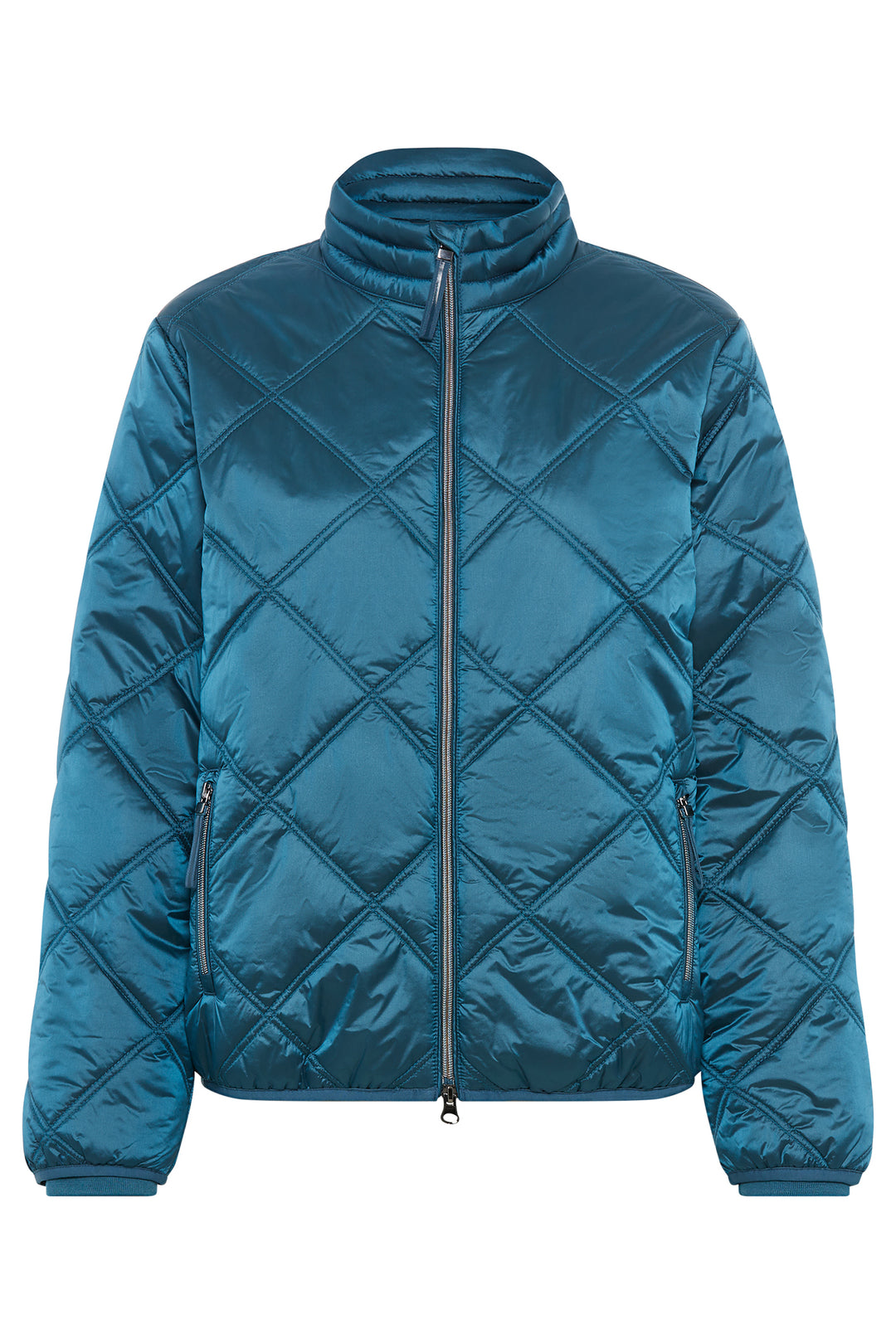 Olsen Midnight Teal Quilted Short Jacket Coat 15101433 40294 - Experience Boutique
