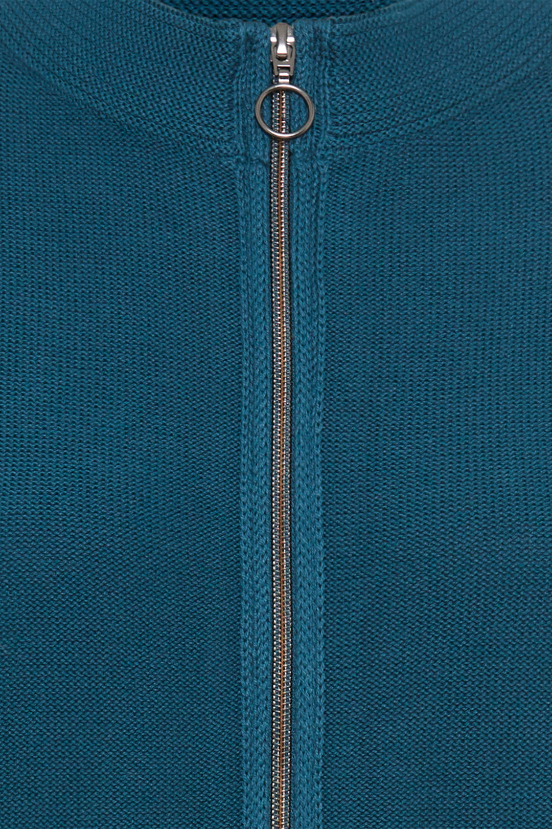 Olsen Midnight Teal Zip Front Knitted Cardigan 11000601 40294 - Experience Boutique