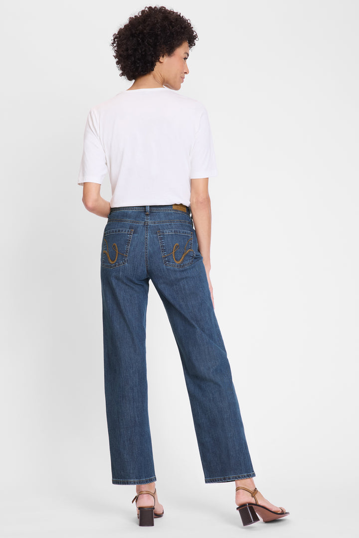 Olsen Mona Mid Blue Denim Straight Cropped Jeans 14002429 40070 - Experience Boutique