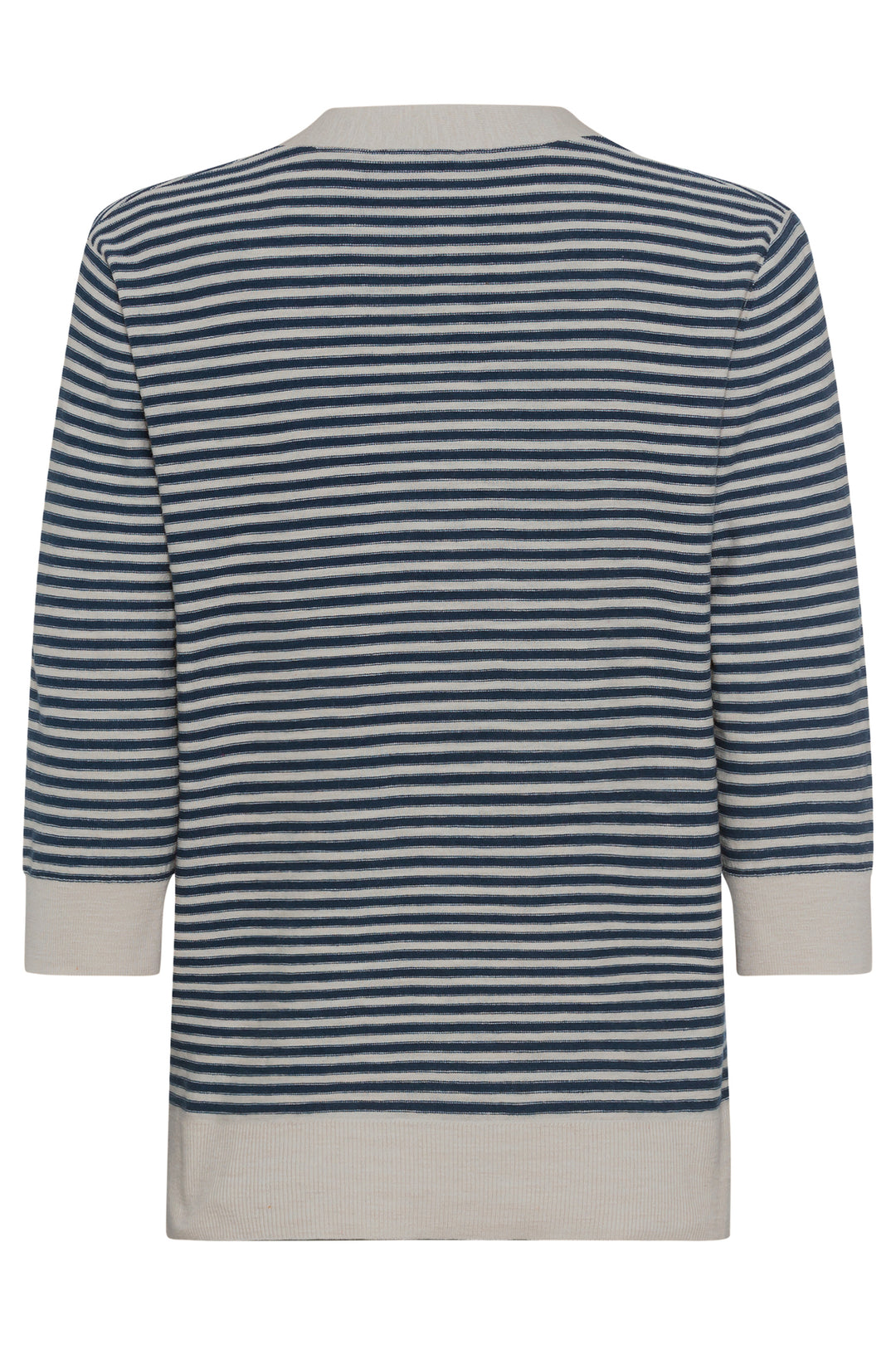 Olsen Navy & Taupe Stripe Knitted Jumper 11004621 40290 - Experience Boutique
