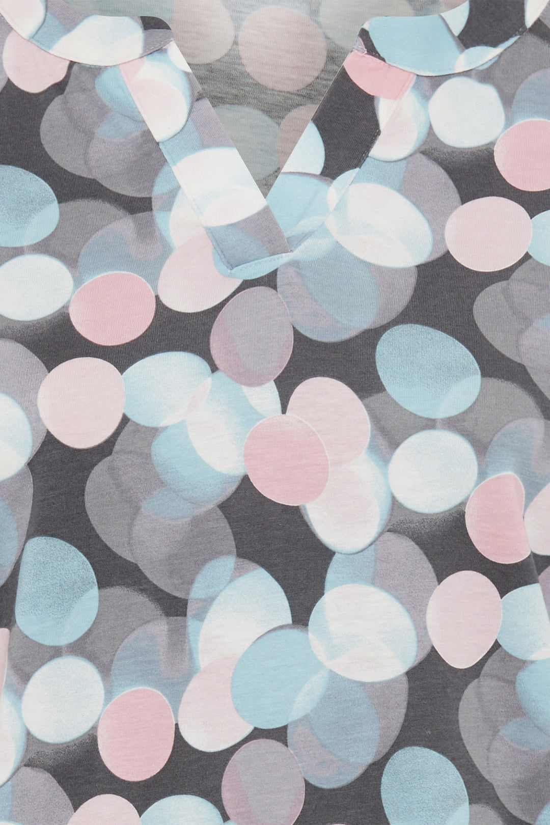 Olsen Satin Blue Bubble Print Blouson Top 11105194 10296 - Experience Boutique