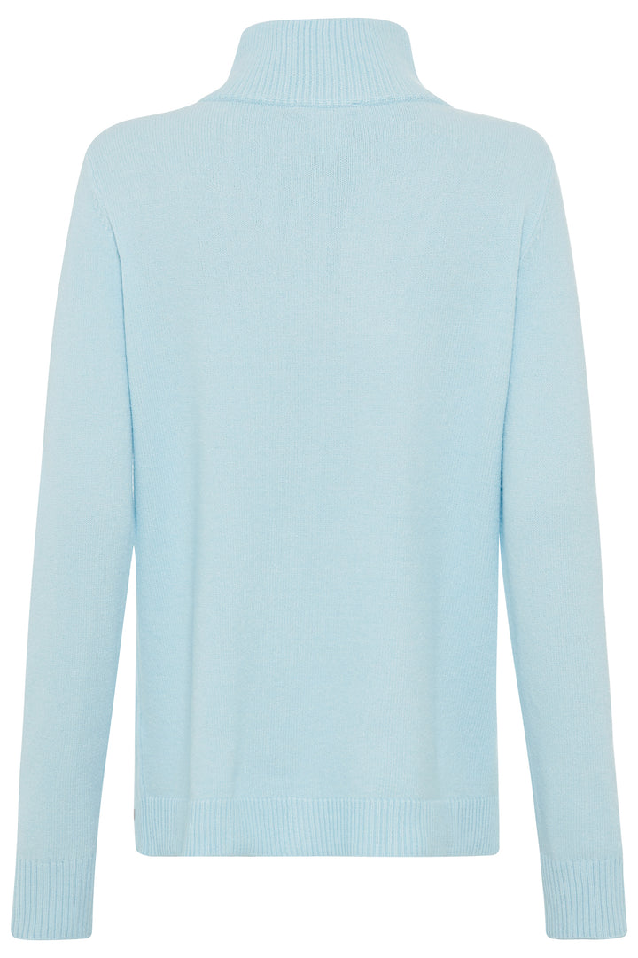 Olsen Sky Blue Funnel Neck Long Sleeve Jumper 11004655 41296 - Experience Boutique