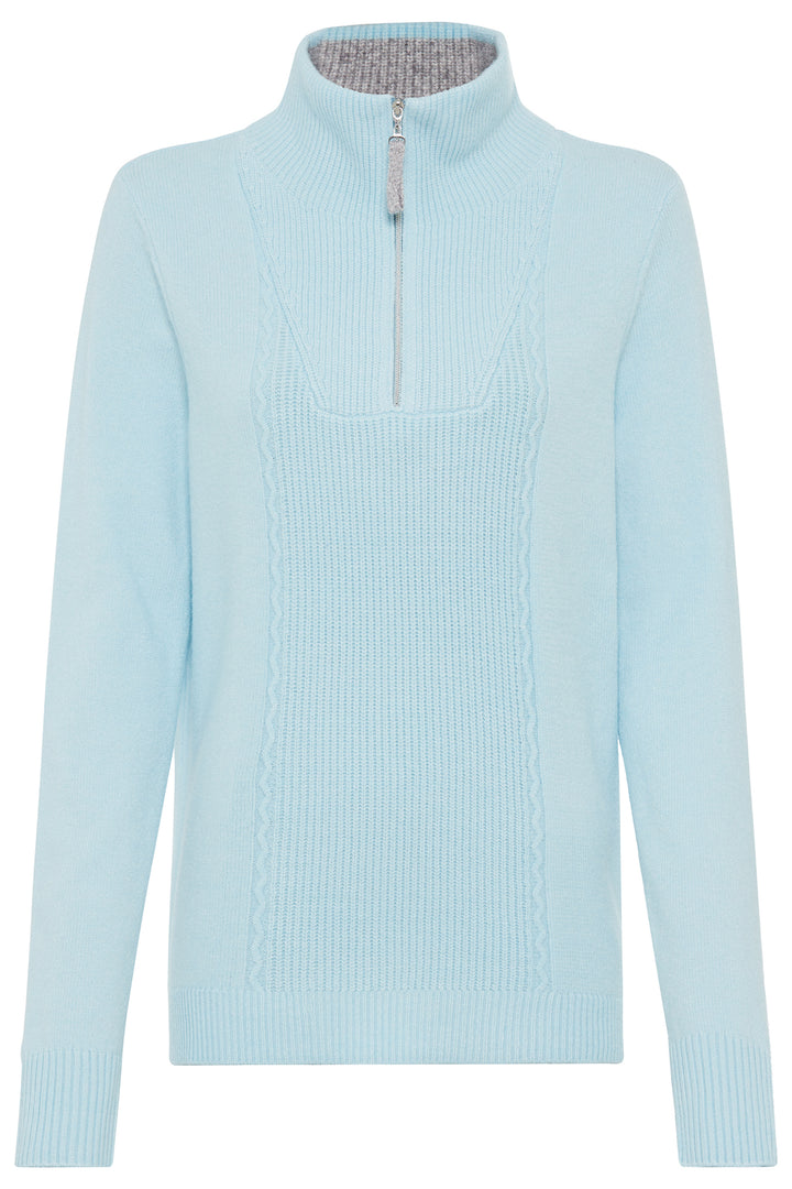 Olsen Sky Blue Funnel Neck Long Sleeve Jumper 11004655 41296 - Experience Boutique