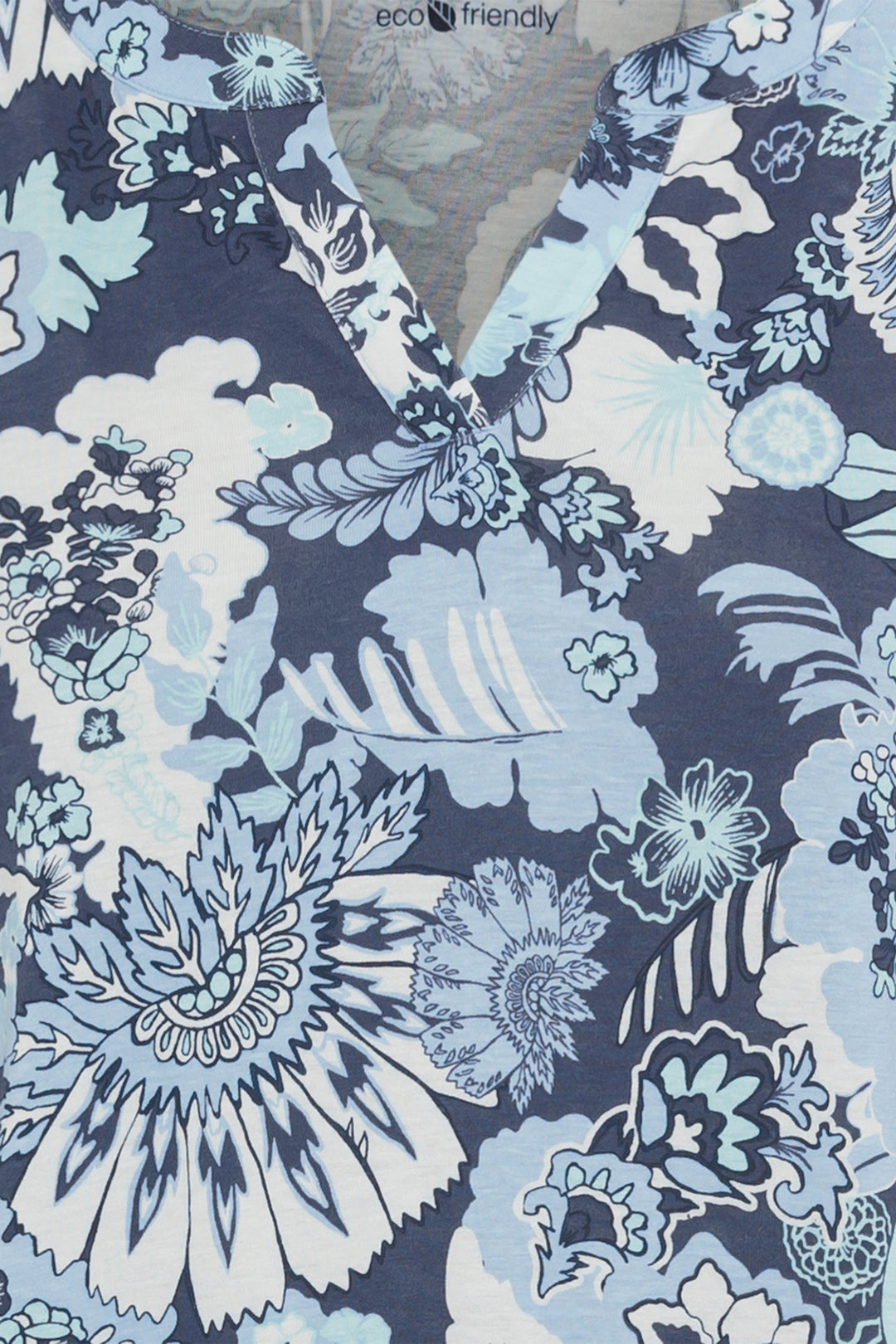 Olsen Top Coast Vibes Ink Blue Floral Print 11104984 40173 - Experience Boutique