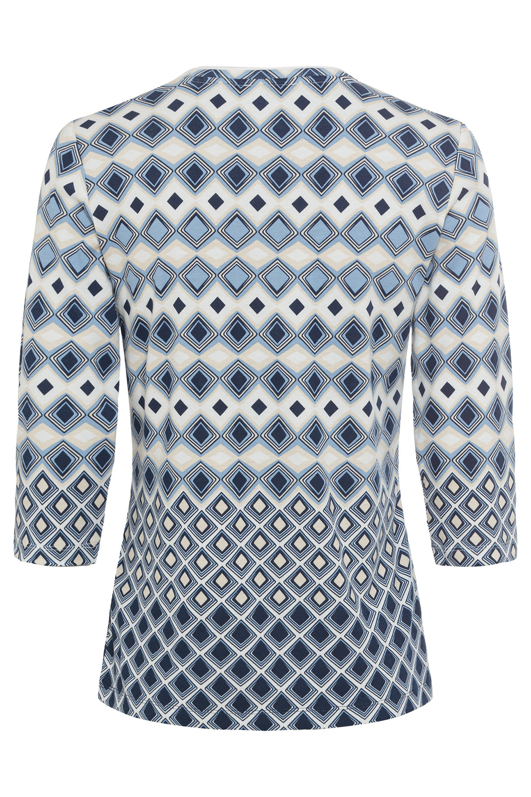 Olsen Top Coast Vibes Light Blue Diamond Print 11104982 40027 - Experience Boutique