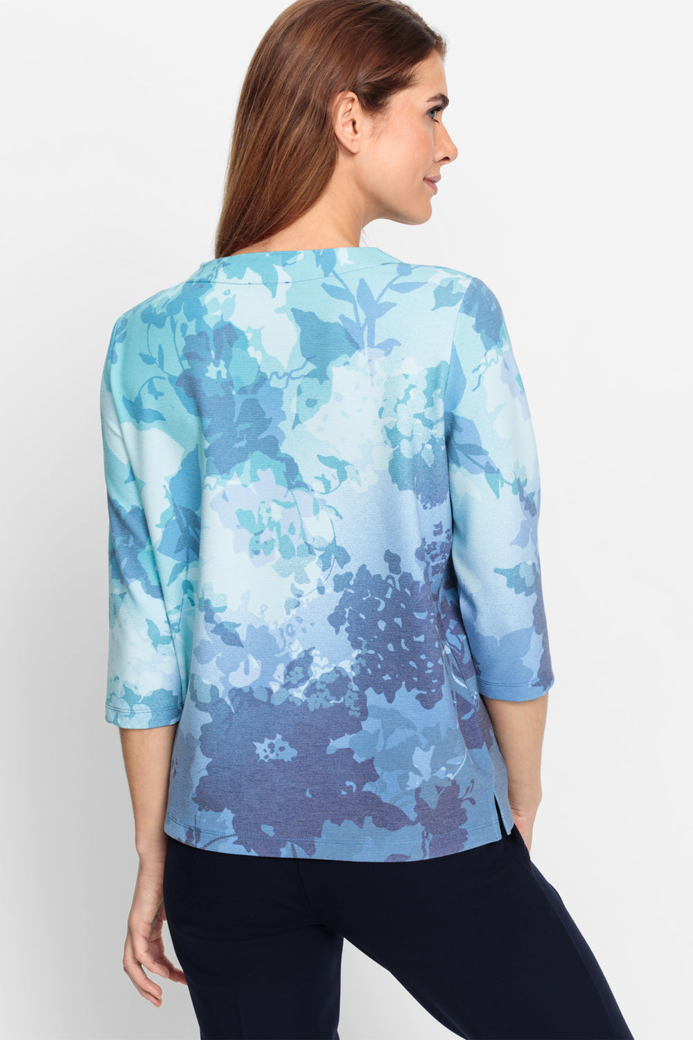 Olsen Top Coast Vibes Pastel Mint Floral Print 11201626 50205 - Experience Boutique