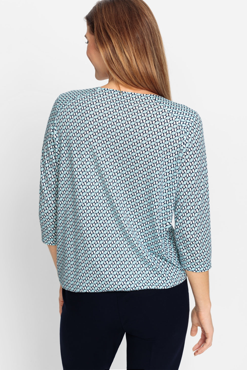 Olsen Top Coast Vibes Pastel Mint Print 11100624 50205 - Experience Boutique