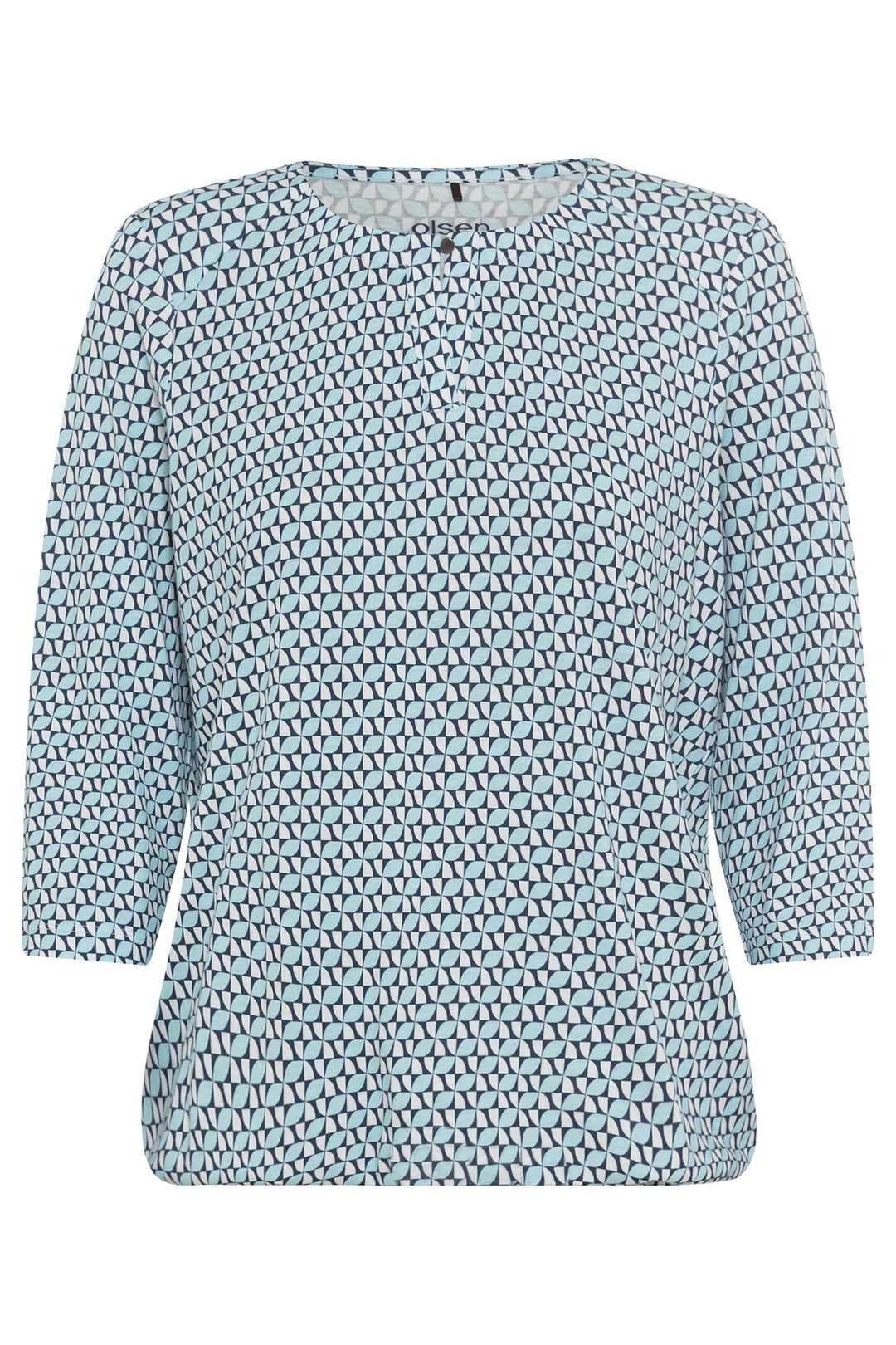 Olsen Top Coast Vibes Pastel Mint Print 11100624 50205 - Experience Boutique