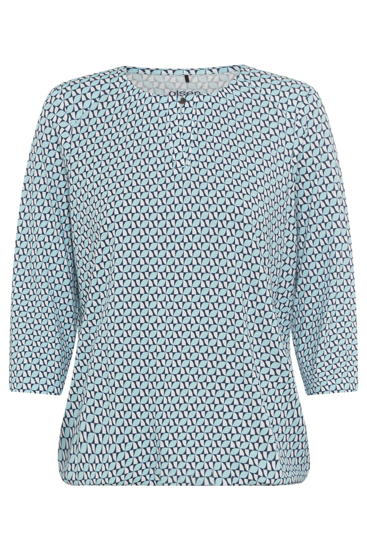 Olsen Top Coast Vibes Pastel Mint Print 11100624 50205 - Experience Boutique