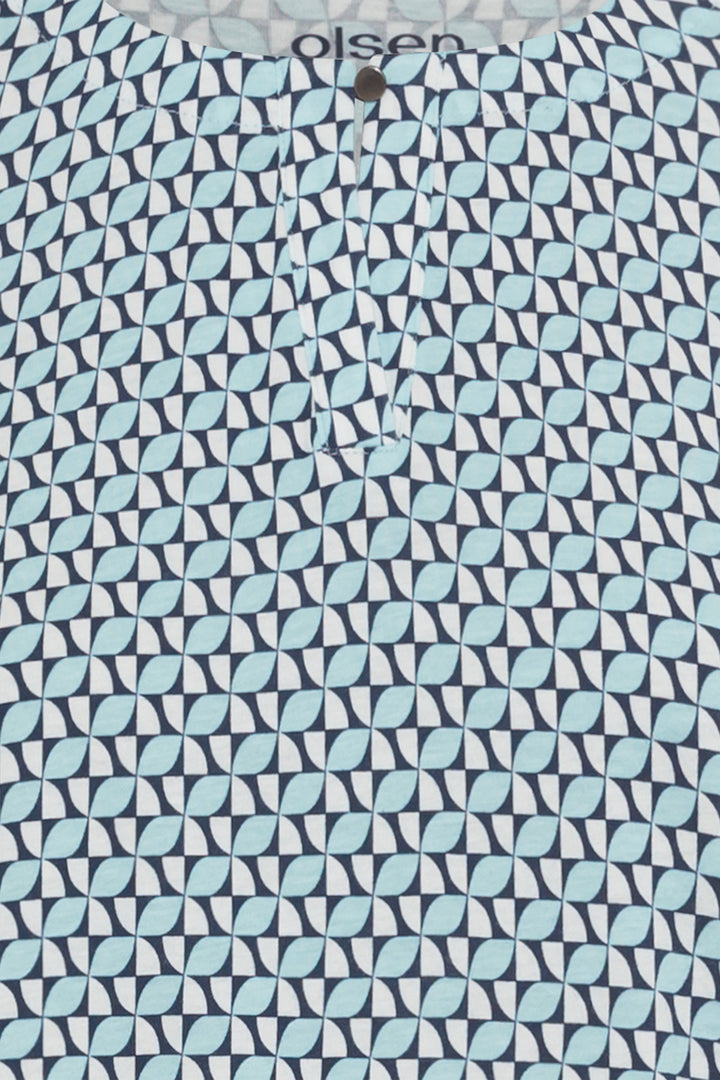 Olsen Top Coast Vibes Pastel Mint Print 11100624 50205 - Experience Boutique