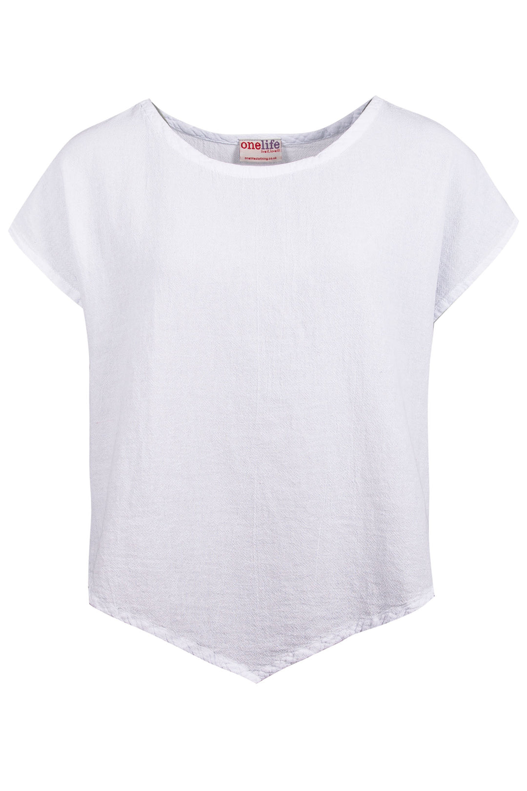 Onelife T002 Grace Snow White Boat Neck Cotton Top - Experience Boutique