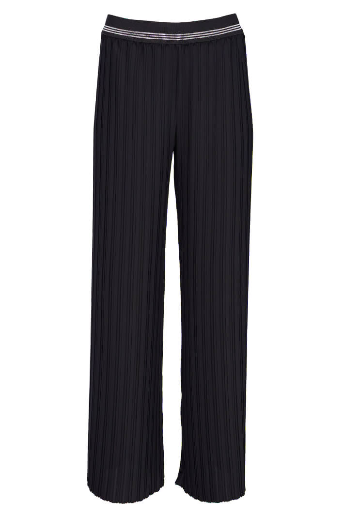 Ora ORS23 180 Black Pleated Wide Leg Trousers - Experience Boutique
