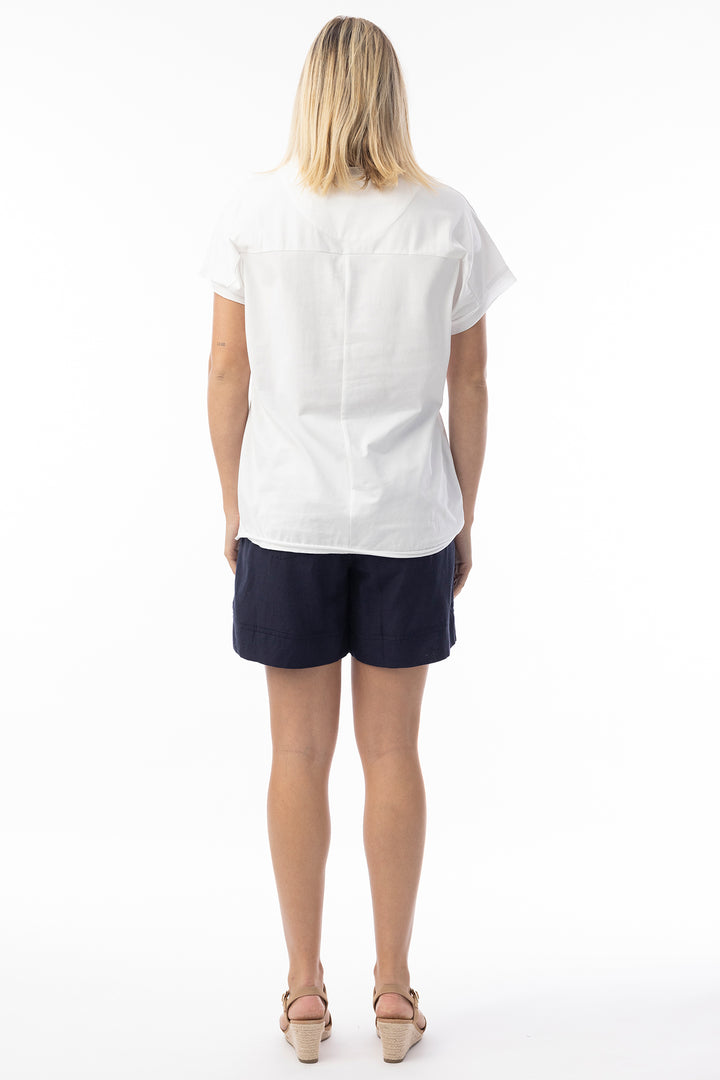 Orientique 12275 White Circles Print Sequin Detail T-Shirt