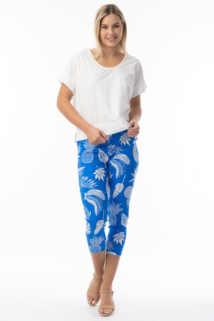 Orientique 16006 Blue Comodoro Print Bangelene Legging Trousers