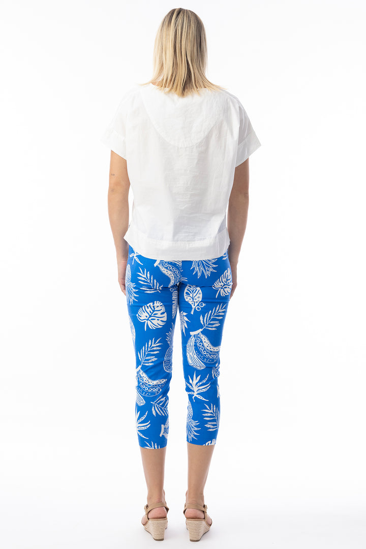Orientique 16006 Blue Comodoro Print Bangelene Legging Trousers