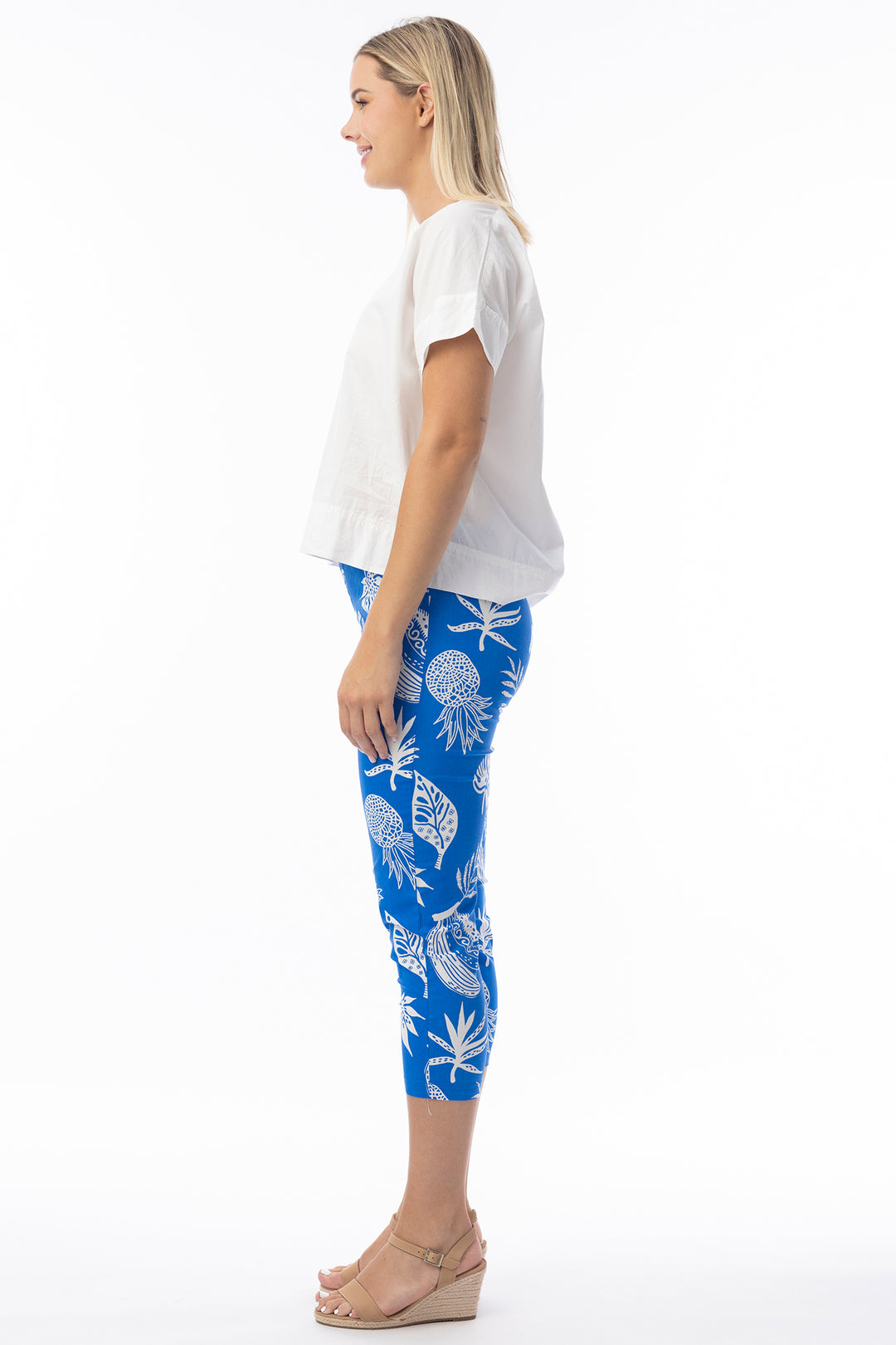 Orientique 16006 Blue Comodoro Print Bangelene Legging Trousers