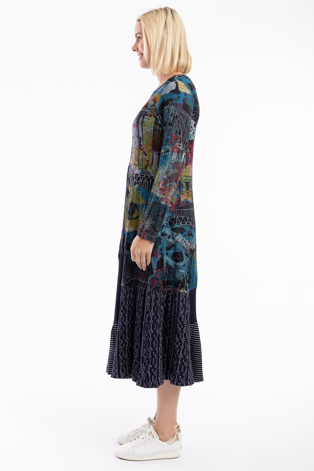 Orientique 20085 Navy New York New York Maxi Patch Dress