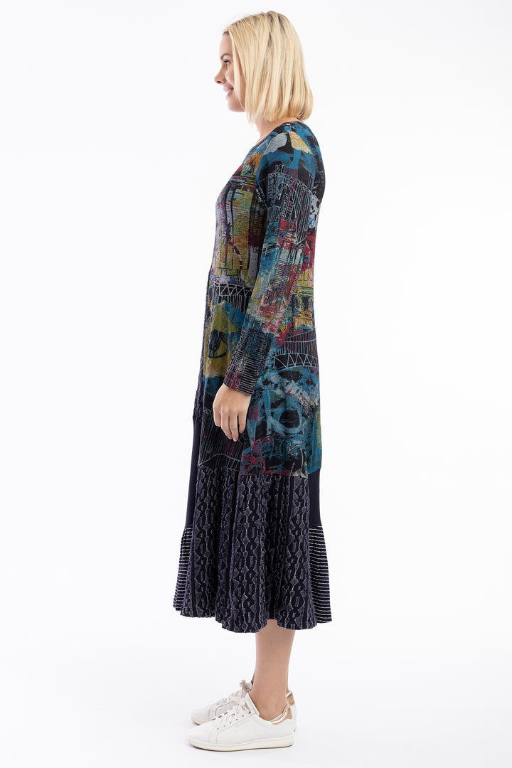 Orientique 20085 Navy New York New York Maxi Patch Dress