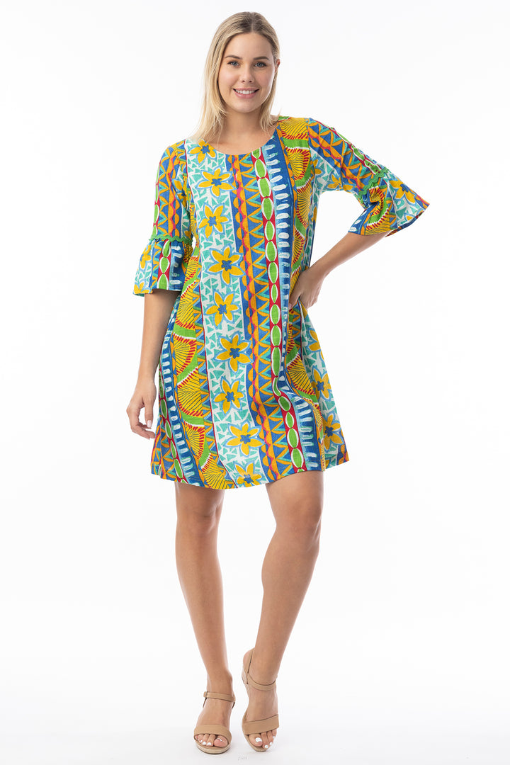 Orientique 40181 Green Ipanema Print Dress