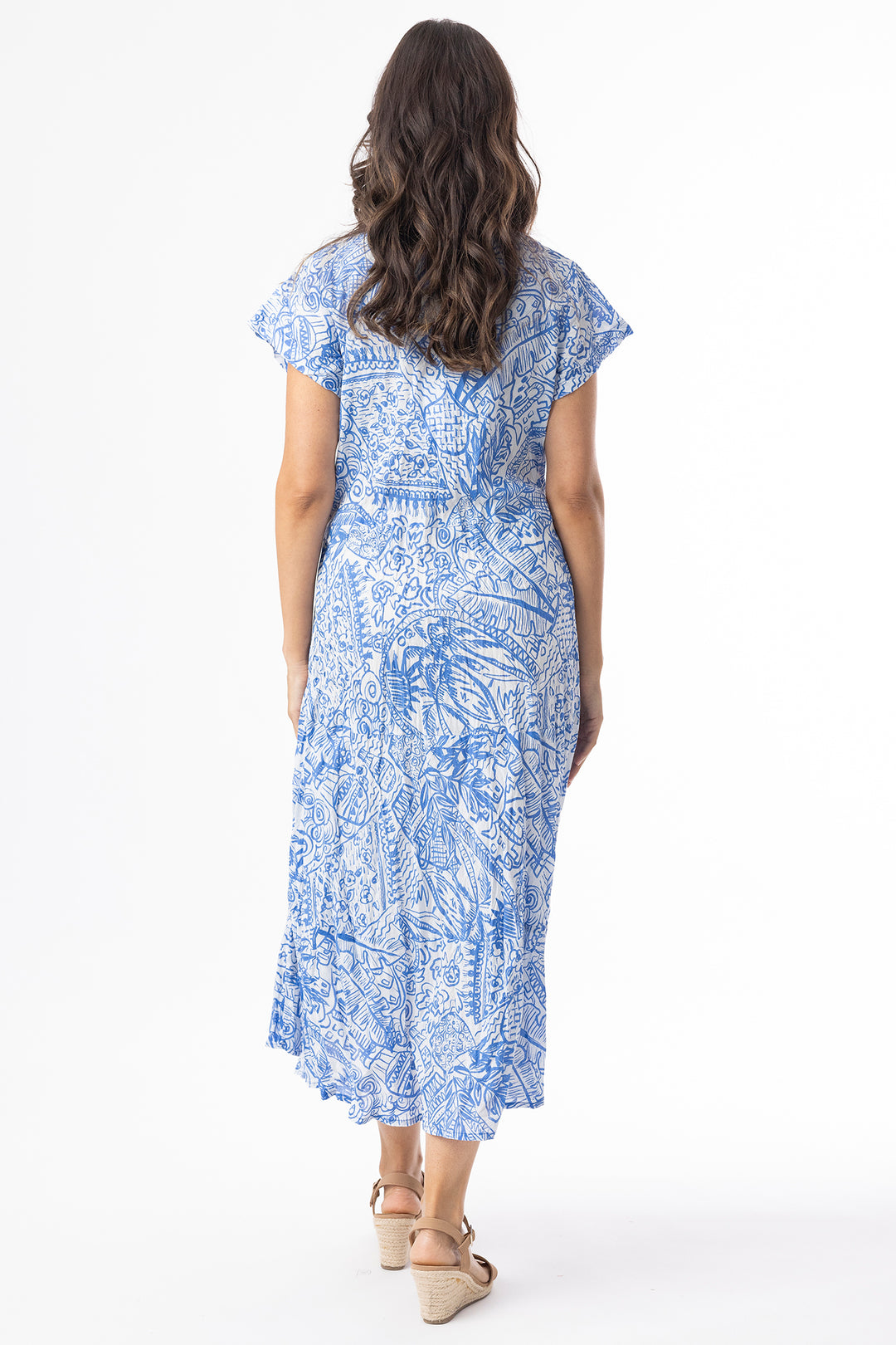 Orientique 40231 Blue Aksharay Print Dress