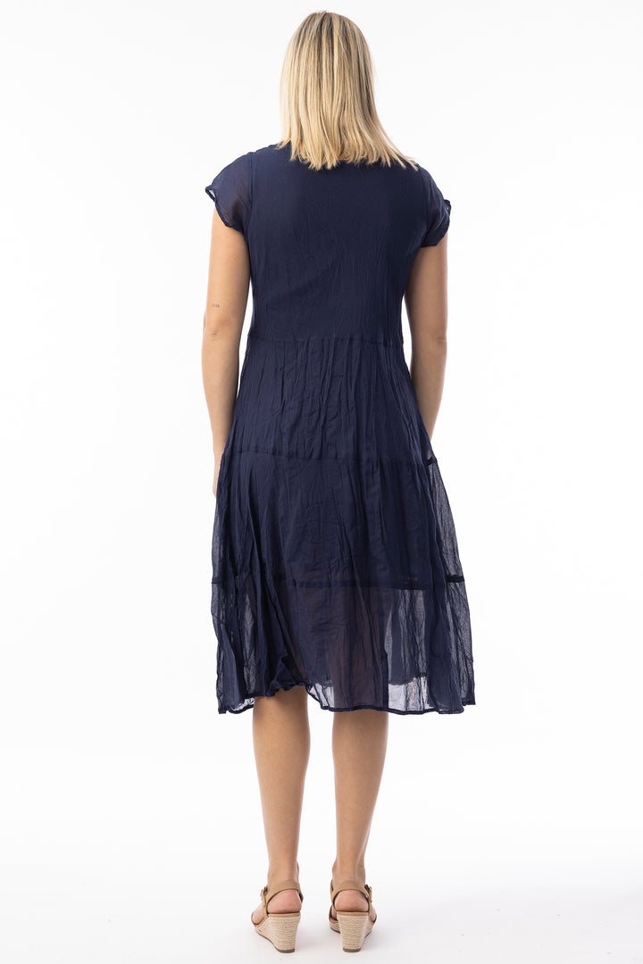 Orientique 51905 Navy Cotton Gauze Essentials Dress