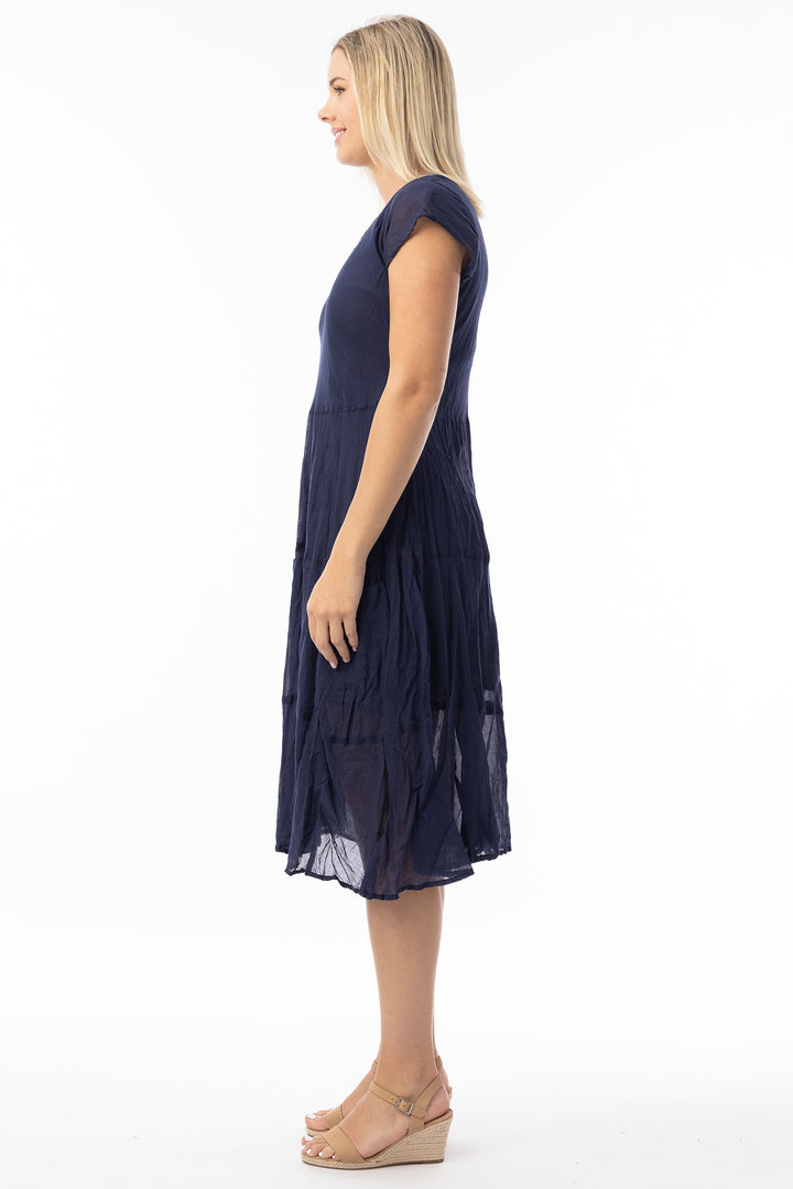 Orientique 51905 Navy Cotton Gauze Essentials Dress