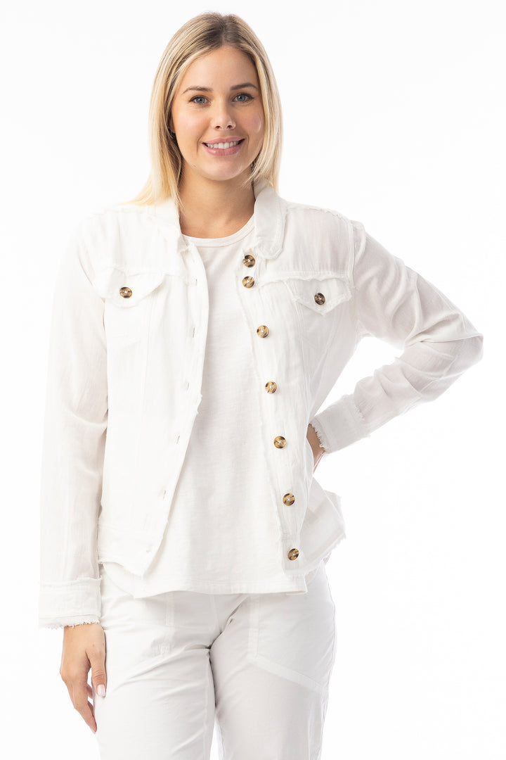 Orientique 62770 White Linen Blend Essentials Jacket
