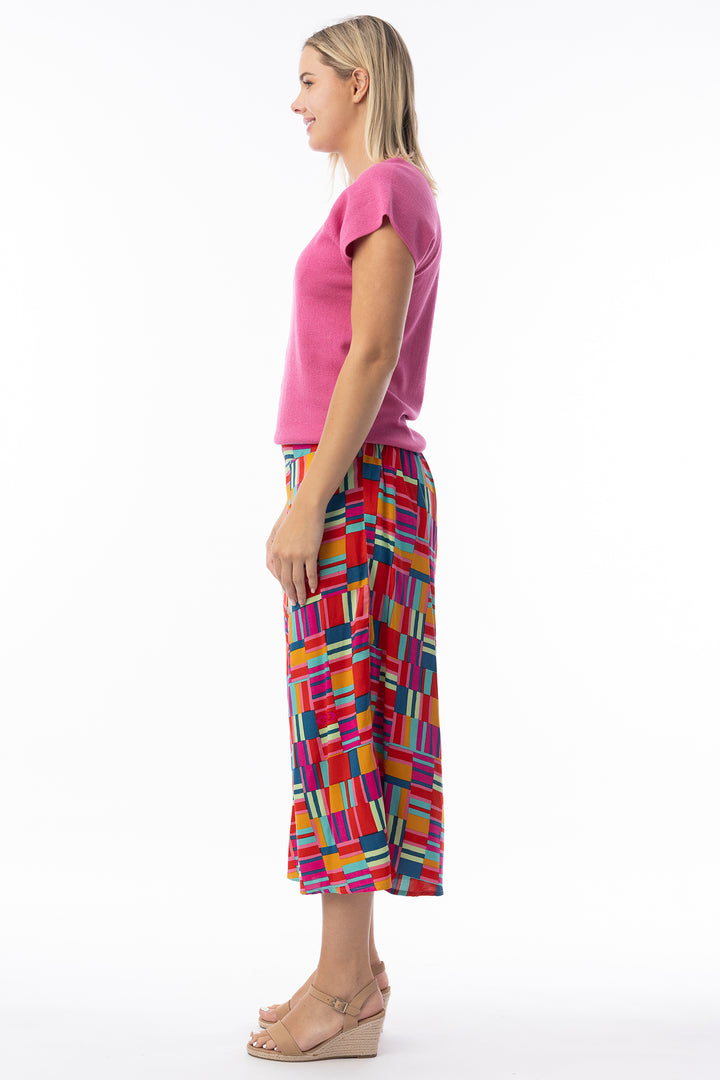 Orientique 76072 Red Peru Print Culotte Trousers