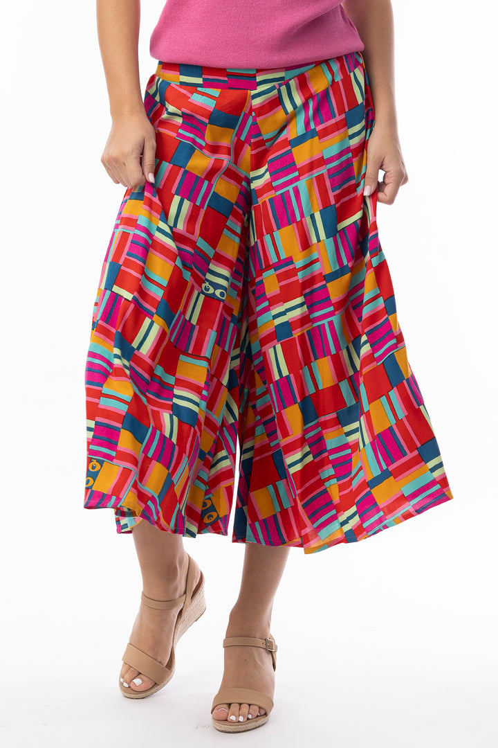 Orientique 76072 Red Peru Print Culotte Trousers