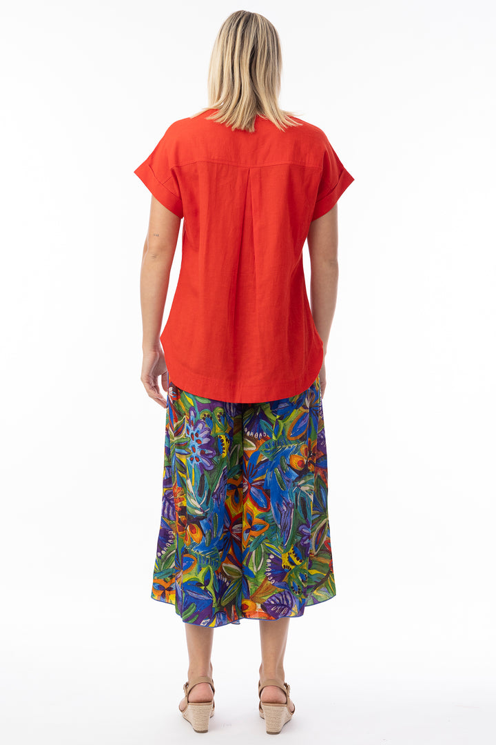 Orientique 8645 Zapallar Multicolour Print Cropped Culotte Trousers