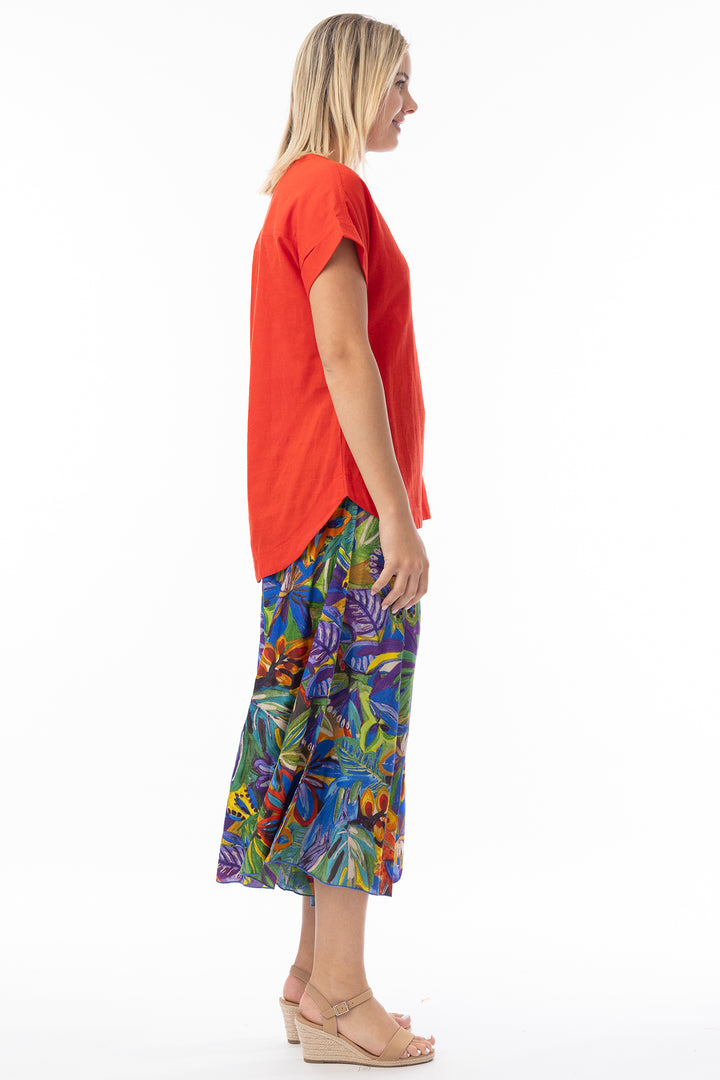 Orientique 8645 Zapallar Multicolour Print Cropped Culotte Trousers