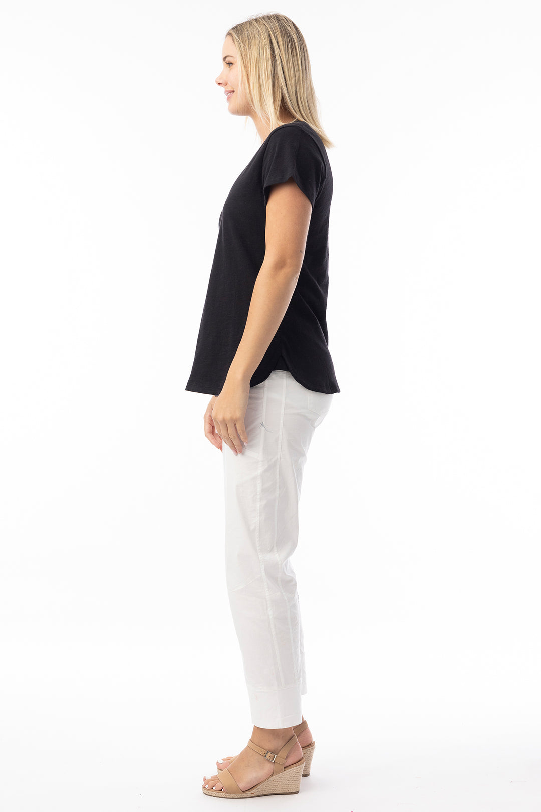 Orientique 92129 Black Knit Essentials V-Neck T-Shirt