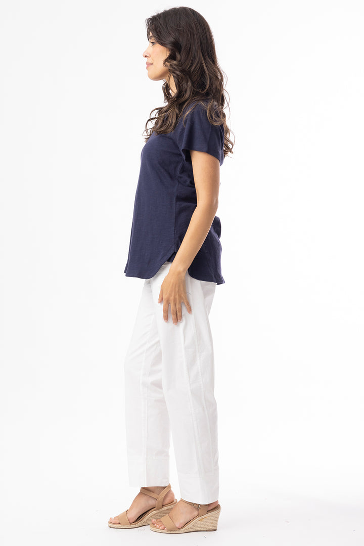 Orientique 92129 Navy Knit Essentials V-Neck T-Shirt
