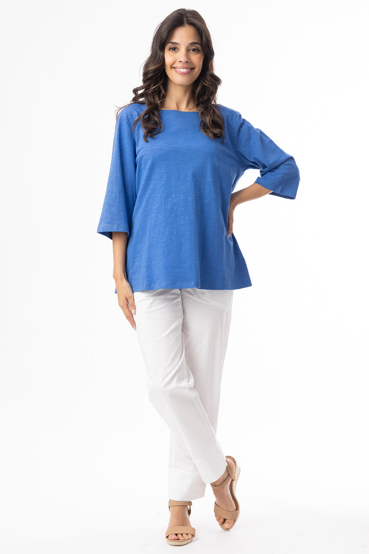 Orientique 92131 Blue Knit Essentials Elbow Sleeve T-Shirt