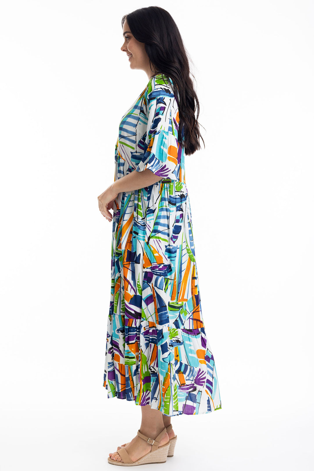 Orientique Cannes Print Peak Maxi Dress 40033 - Experience Boutique