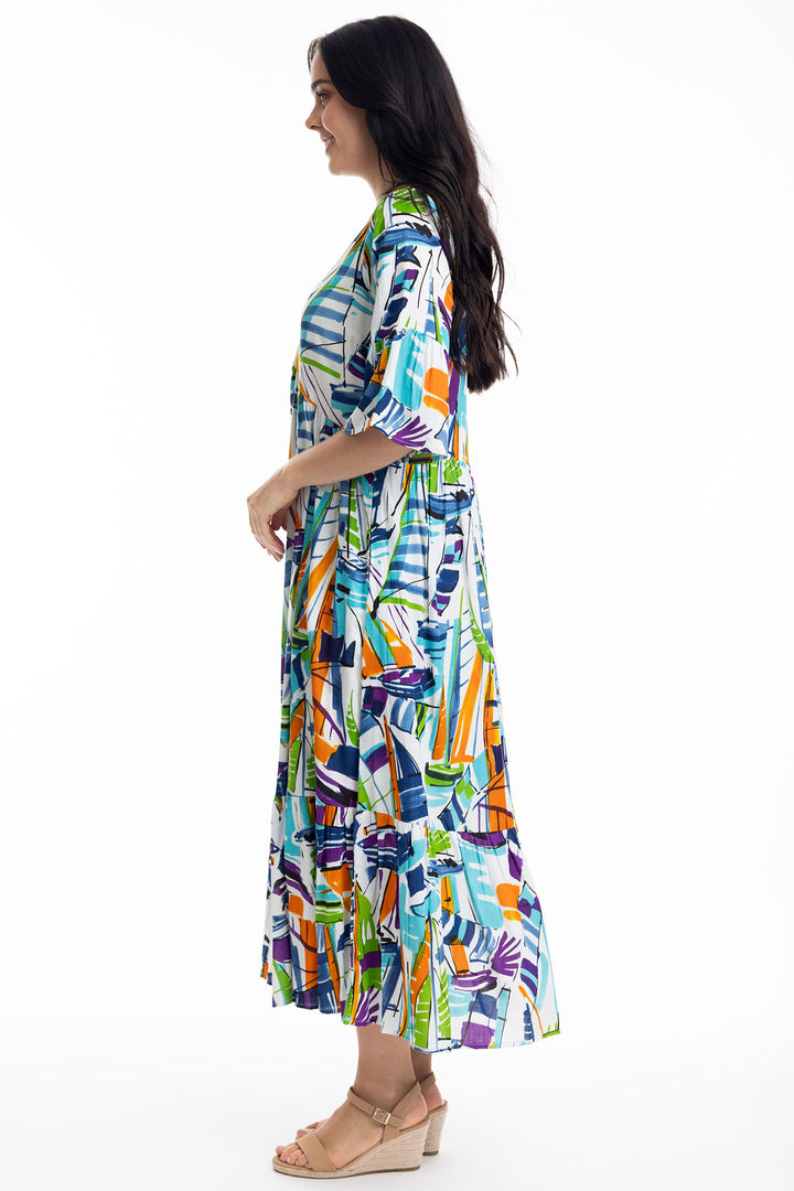 Orientique Cannes Print Peak Maxi Dress 40033 - Experience Boutique