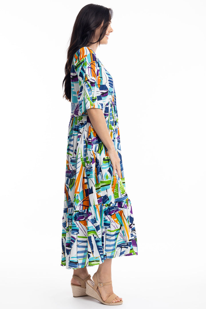 Orientique Cannes Print Peak Maxi Dress 40033 - Experience Boutique