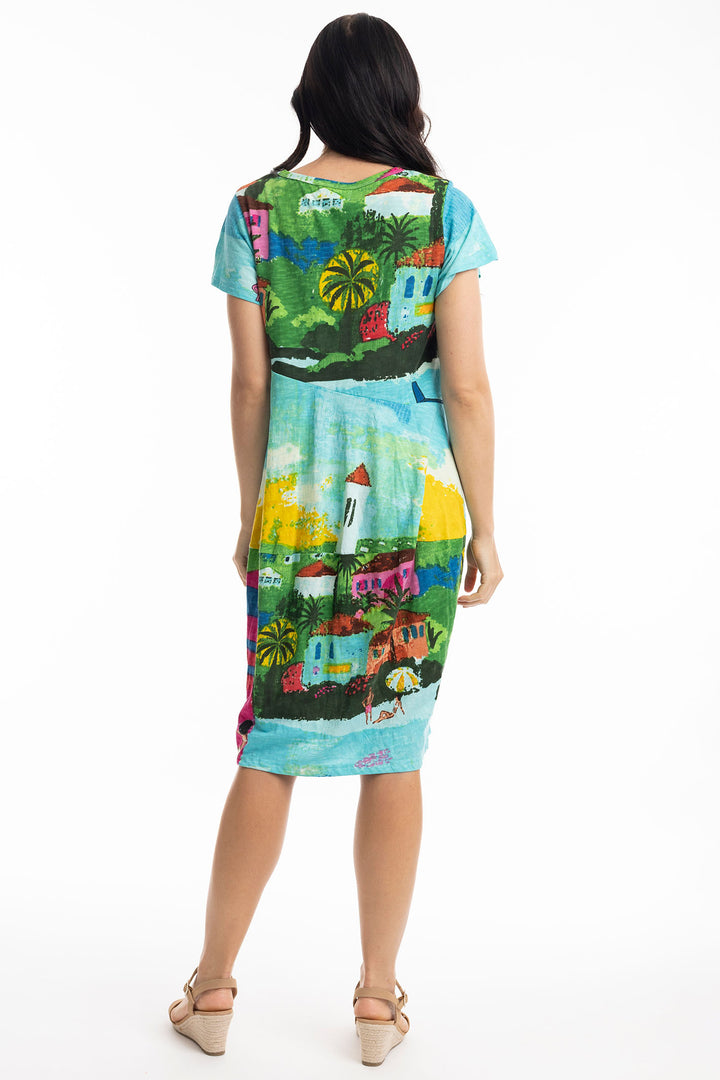 Orientique Caribbean Print Bubble Dress 20055 - Experience Boutique