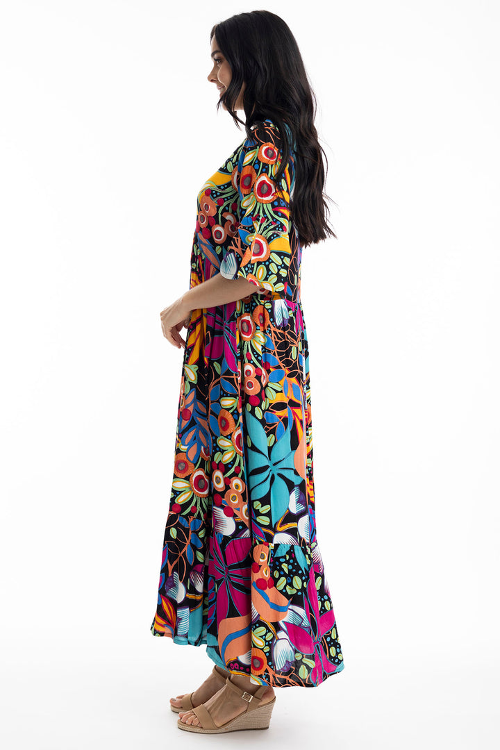Orientique Copacobana Print Midi Dress 61679 - Experience Boutique
